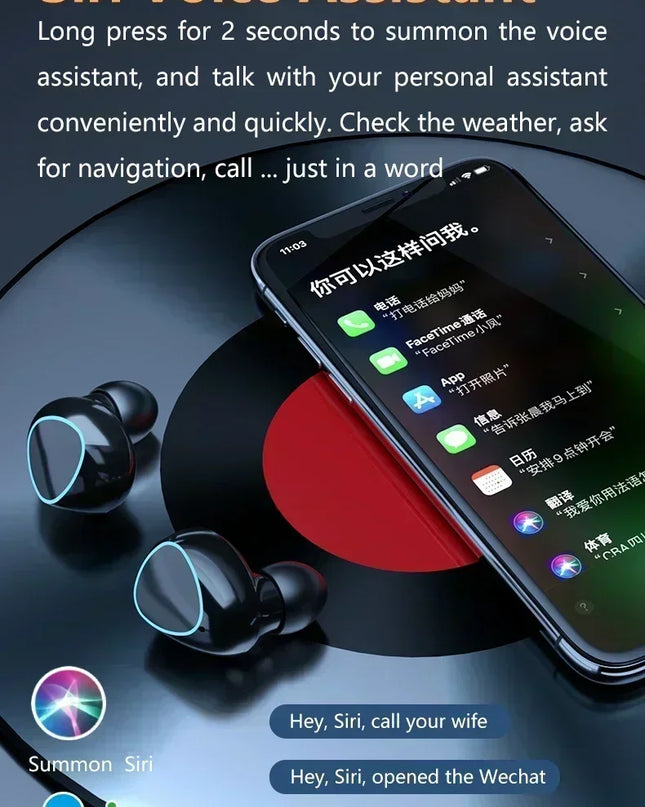 M10 Wireless Headphone Bluetooth Earphones Waterproof Earpieces Sport Earbuds For Huawei Iphone OPPO Xiaomi TWS Music Headset