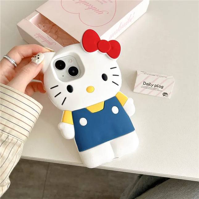 Couple Gift Blue Braces Hello Kitty Cartoon Silicon Back Phone Case for iPhone 12 13 Pro 11 14 15 Pro Max 13 14 Luxury Shell