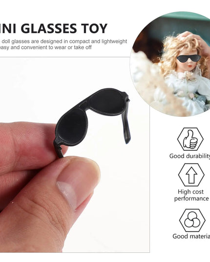 Mini Doll Glasses Mini Sunglasses Doll Sunglasses Black Mini Glasses Doll Black Sunglasses Mini Sunglasses for Crafts