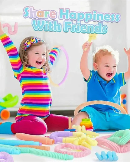 5/10 Pcs Pop Tubes Sensory Fidget Tubes with Autism Classroom Prizes Gifts Fidget Toy Sensory Learning Tubes for Anxiety