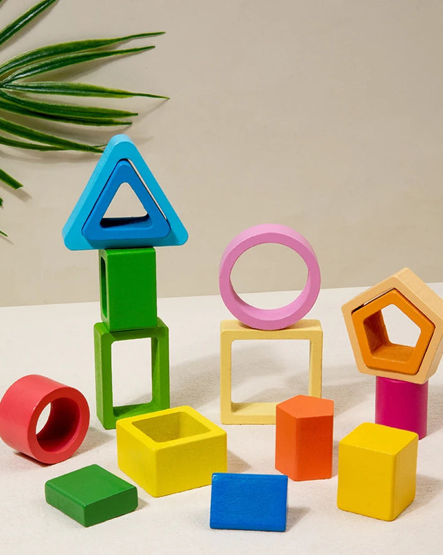 Montessori  Wooden Color Shape Cognitive Classification Matching Puzzle Children's Magnetic Fishing Learning Educational Toys