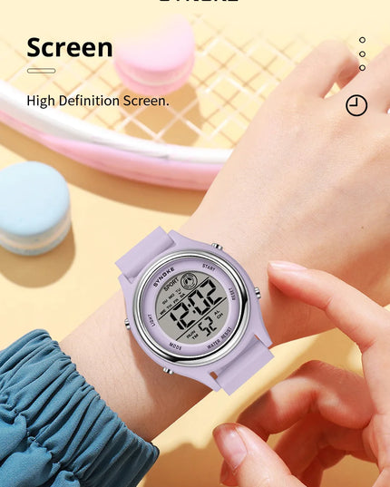 SYNOKE Colorful Children Seven Lights Watches Sport Students Digital Watch For Kids Waterproof Electronic Watch Shock Resist