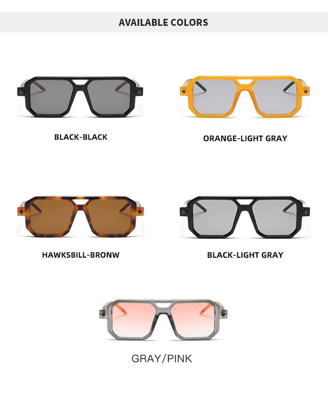 Square Sunglasses For Men Women Blue Light Blocking Shades UV400 Sun Glasses Luxury Thick Frame Eyeglasses Driving Eyewear