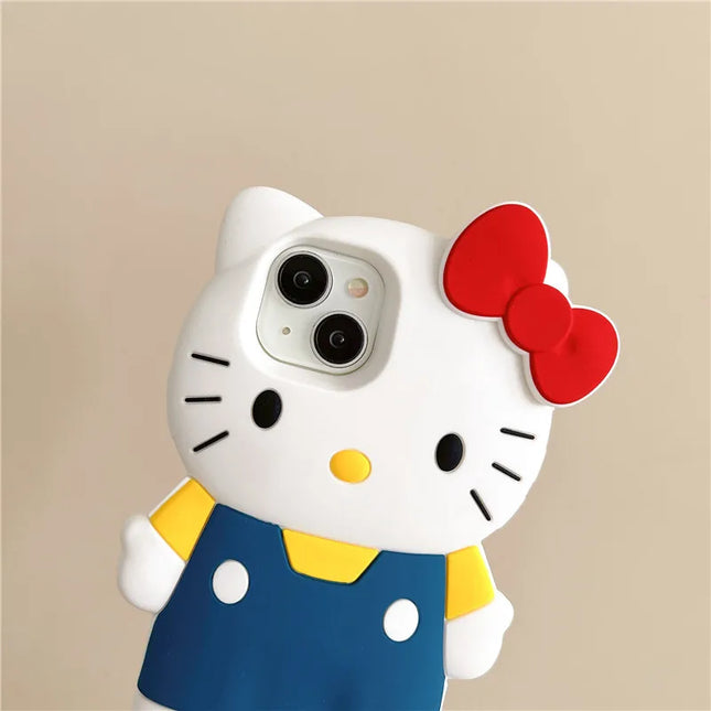 Couple Gift Blue Braces Hello Kitty Cartoon Silicon Back Phone Case for iPhone 12 13 Pro 11 14 15 Pro Max 13 14 Luxury Shell