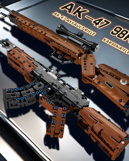 AK47 Assault Rifle Building Blocks Set SWAT City WW2 Military Weapon 98K Rifle Model DIY Assembly Toy Kids Holiday Gift