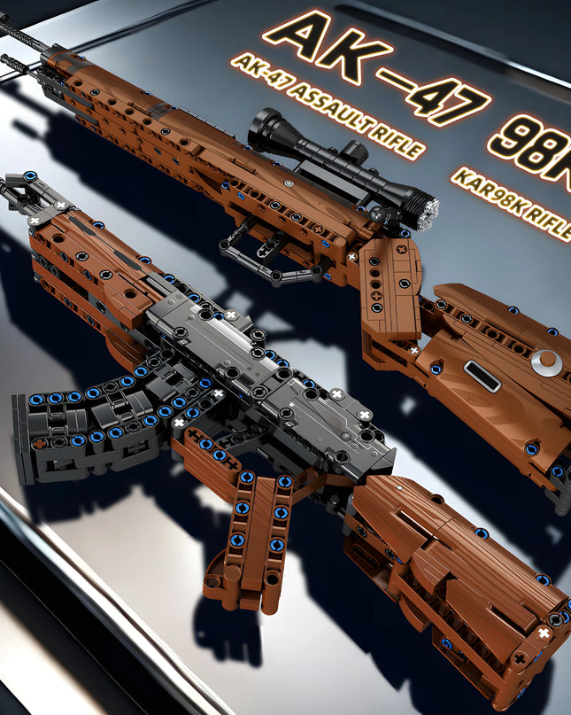 AK47 Assault Rifle Building Blocks Set SWAT City WW2 Military Weapon 98K Rifle Model DIY Assembly Toy Kids Holiday Gift