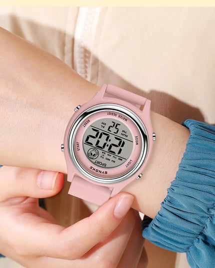 SYNOKE Colorful Children Seven Lights Watches Sport Students Digital Watch For Kids Waterproof Electronic Watch Shock Resist