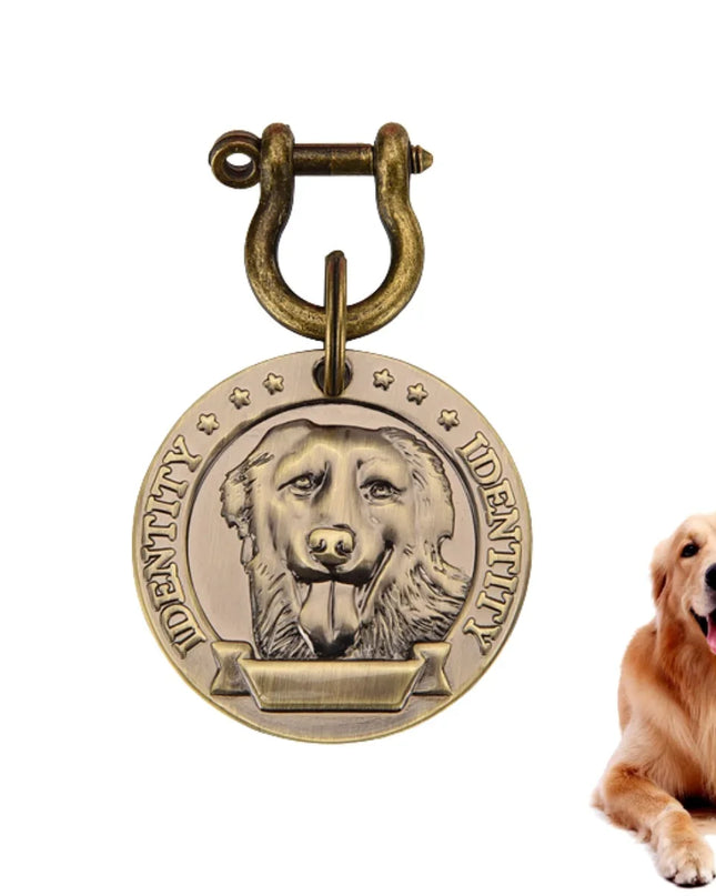 VIP Customizable Engraved Pets ID Tag for Dog Cat Bronze Nameplate Tags Personalized  Address Number Dogs Collar ID Pendant