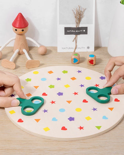Montessori Matching Game Board Colors And Shapes Learning Puzzle Toy Concentration With Dice Interactive Educational Board Game