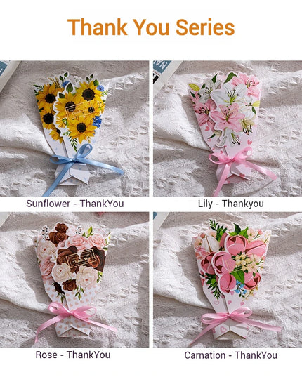 Creative Carnation Thanks Flowers Postcard Exquisite Beautiful Greeting Card Floral Birthday Cards Teacher Day Birthday Gifts