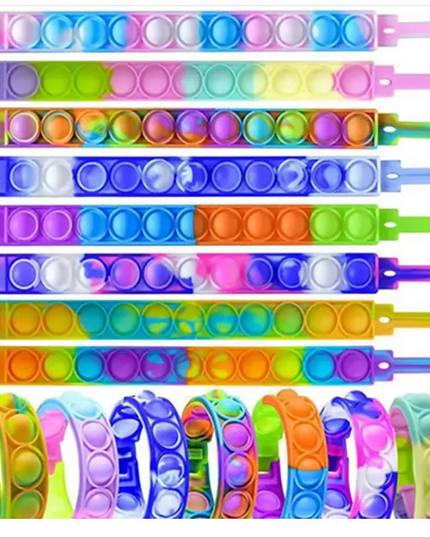 Fidget Toys Pop Bracelet Party Favors Bubble Bracelets Push Poping Sensory Stress Reliever Toys for Kids Children Gifts