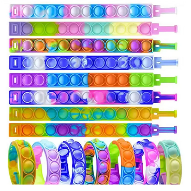 Fidget Toys Pop Bracelet Party Favors Bubble Bracelets Push Poping Sensory Stress Reliever Toys for Kids Children Gifts