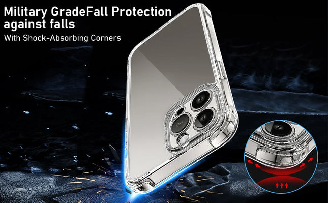 For iPhone 17 16 15 Pro Max Phone Case For iPhone 16 15 14 13 Mini 12 11 Pro Transparent Case iPhone16 Plus Cover