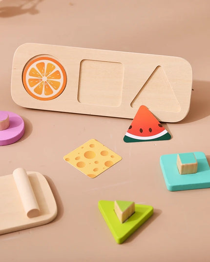 Montessori Wood Toys 0-12Months Baby Colorful Geometry Grasping Board Toys Newborn Sensory Touch Shape Recognition Game Toy Gift