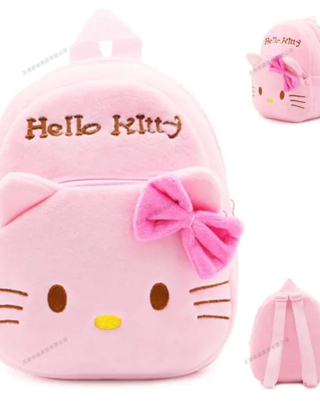 Sanrio Hello Kitty Plush Backpack Cute Cartoon Kawaii School Bag for Kids Girls Baby Kindergarten Shoulder Bag Cute Fashion Gift