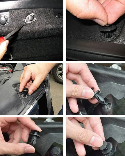 190PCS Car Retainer Clips 6 Sizes – Automotive Plastic Fasteners Kit for Auto Trim Panel Bumper Body Repair Tools