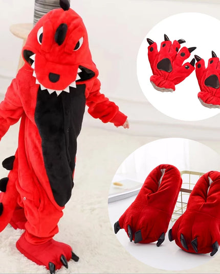 Dinosaur  Anime Cosplay Costumes Boys Girls Jumpsuit Adults Hooded Pajamas Kids Kigurumi Unicorn Cartoon Onesies For Christmas