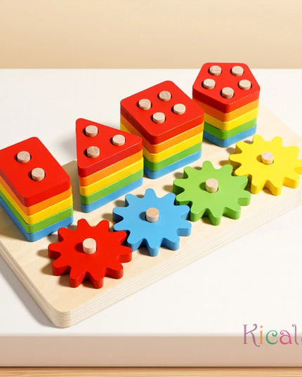 Montessori Educational Wooden Toys Preschool Children Busy Board Count Shape Colors Match Puzzle Learning Toys Gifts