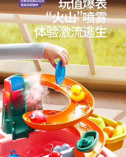 Children's kitchen toys electric fun water play water wash basin fishing dishwashing home role-playing baby early education toy