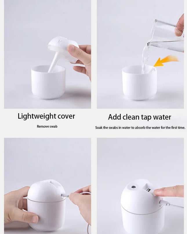 Mini Portable Air Humidifier USB Atomizer Aroma Diffuser Desktop Indoor Household Mute Hydrating Air Atomization Humidifie