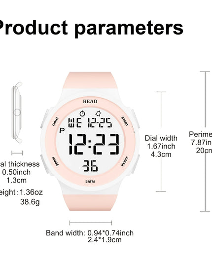 Watches for Women, Fashion Watch With High-Resolution LED Definition Display, Waterproof Multi-Function Electronic Digital Watch