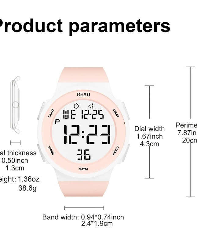 Watches for Women, Fashion Watch With High-Resolution LED Definition Display, Waterproof Multi-Function Electronic Digital Watch