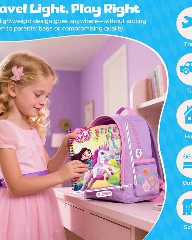 Montessori Sticker Book By Number For Kids Ages 3-8, Educational Busy Puzzle Book With Story, Creative Toys For Toddlers Gift