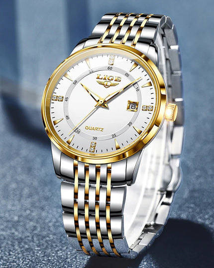 LIGE New Waterproof Watches Women Fashion Women's Bracelet Watch Top Brand Luxury Date Quartz Watch for Women Relogio Feminino