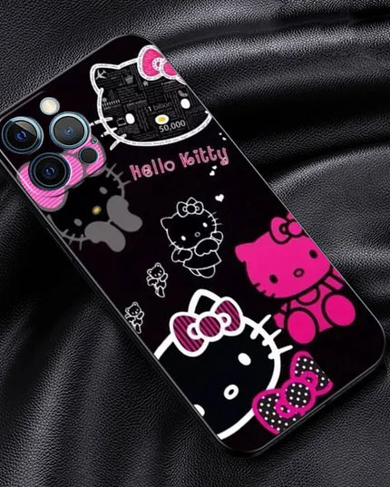 Phone Case For iPhone 11 12 13 14 Pro Max Mini XS XR X 8 7 6S 6 15 se Plus Black Silicone Cover Fundas Cute Cool Hello Kitty Cat