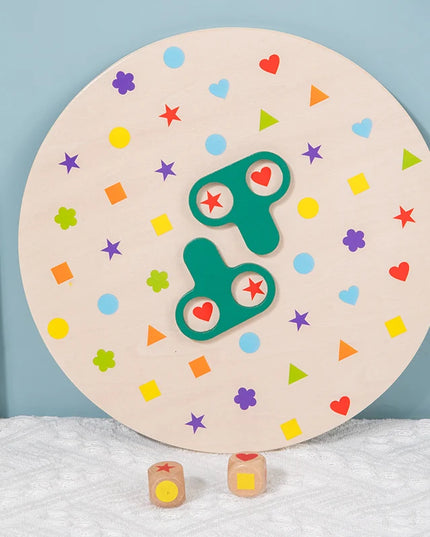 Montessori Matching Game Board Colors And Shapes Learning Puzzle Toy Concentration With Dice Interactive Educational Board Game