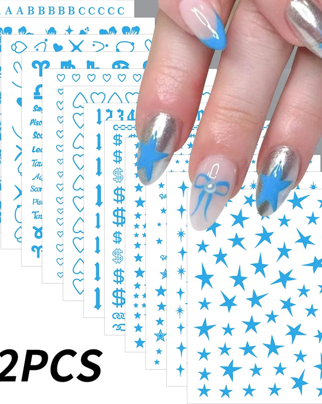 12sheet Cartoon Stitch Angel Nail Stickers Set Multiple Action Kawaii Stitch Nail Art Decals Adhesive Kids Manicure Decorations