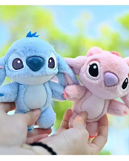 Cartoon Stitch Plush Keychain Soft Toy Cute Stuffed Animal Pendant Gift for Girls  Angel Doll Bag Charm Kids Birthday Present