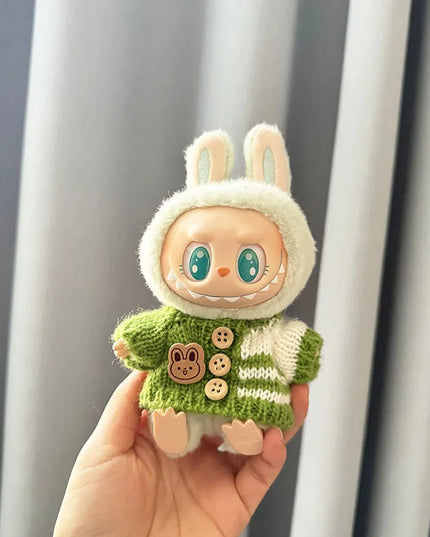 Labubu I II Sitting Party Clothing Idol Dolls Cute Mini Plush Doll'S Clothes Easter Colorful Bunny Sweater Labubu Accessories