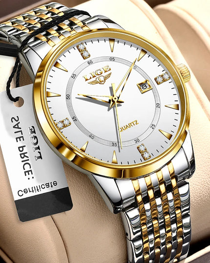 LIGE New Waterproof Watches Women Fashion Women's Bracelet Watch Top Brand Luxury Date Quartz Watch for Women Relogio Feminino