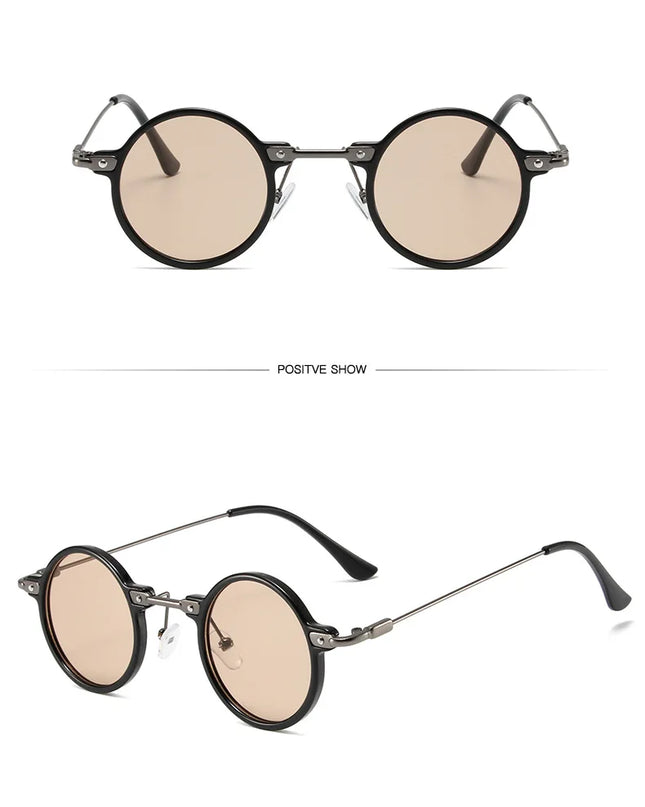 Round Sunglasses For Men Women Retro  Steampunk Sun Glasses Male Female Brand Designer Metal Frame Eyewear Shades Oculos De Sol
