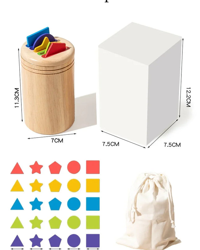 Montessori Wooden Toys Color Sorting Fine Motor Toys Shape Matching Sensory Toys Early Educational Puzzle Toys for Toddlers