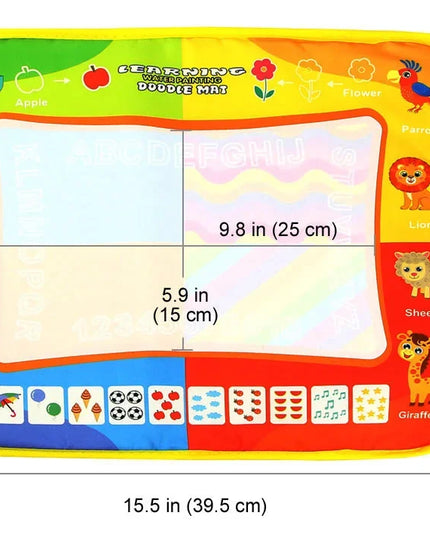 Animal Themes Rainbow Water Drawing Mat with 2 Pens Kids Water Doodle Mat Coloring Books Water Painting Rug Xmas Gift for Kids