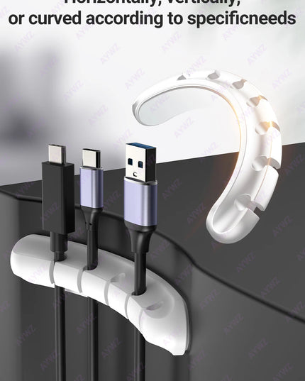 Adhesive Cable Holder Clips Cord Management Wire Organizer for Desktop USB Charging Cable Nightstand Power Cord Mouse Cable 1pc