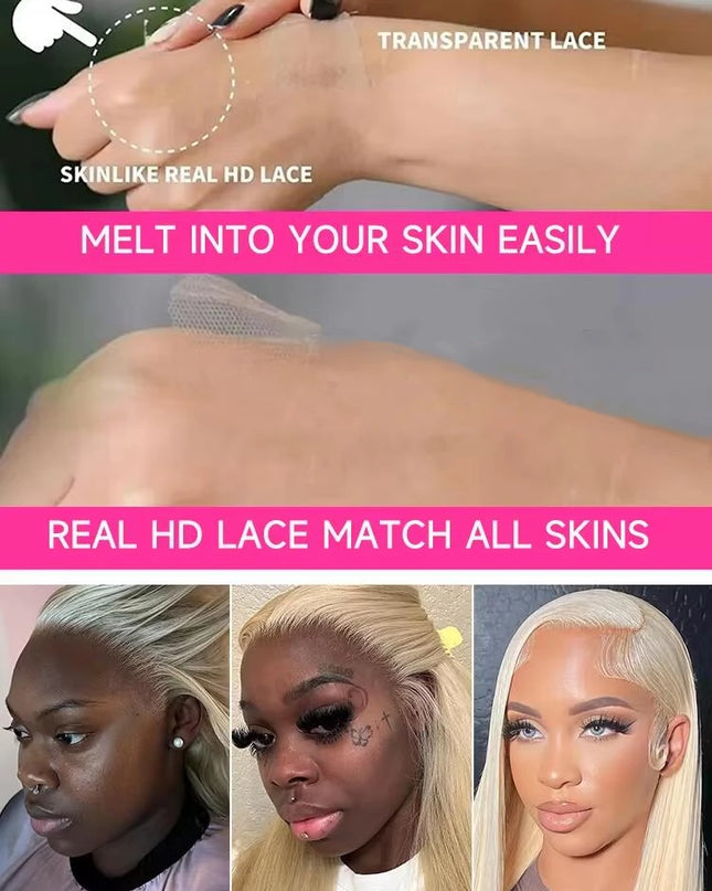 613 Blonde 360 Full Lace Wig Human Hair Pre Plucked Hd 13x4 13x6 Lace Front Wig Blonde Brazilian Straight Frontal Wigs For Women