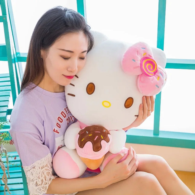Hello Kitty Filling Plush Toys Stuffed Animal Sanrio Kawaii Kitty Plushie Doll Room Decor High Quailty Gift Girl 30-50cm Doll