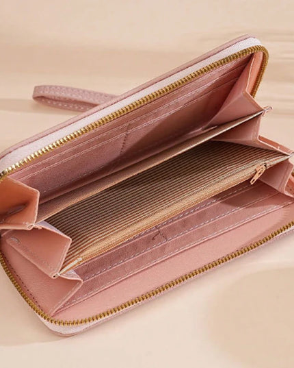 Stitch Long Zip Wallet with Stitch Print & Wrist Strap, Multi-Card Cute Cartoon Pattern Soft Texture Wallet for Women, 4 Colors