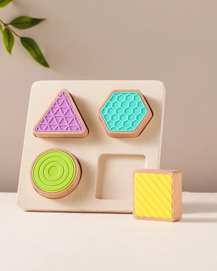 Montessori Wood Toys 0-12Months Baby Colorful Geometry Grasping Board Toys Newborn Sensory Touch Shape Recognition Game Toy Gift