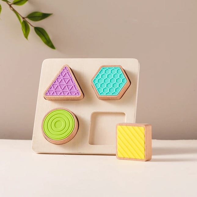 Montessori Wood Toys 0-12Months Baby Colorful Geometry Grasping Board Toys Newborn Sensory Touch Shape Recognition Game Toy Gift