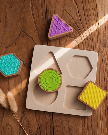 Montessori Wood Toys 0-12Months Baby Colorful Geometry Grasping Board Toys Newborn Sensory Touch Shape Recognition Game Toy Gift