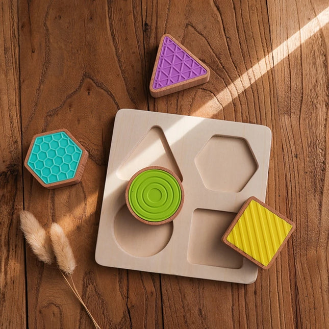 Montessori Wood Toys 0-12Months Baby Colorful Geometry Grasping Board Toys Newborn Sensory Touch Shape Recognition Game Toy Gift