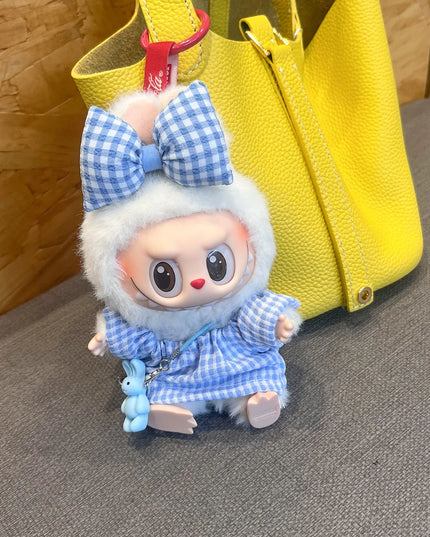 For 17cm Labubu Doll Luxry Brand design Diy Accessories Dress Sweater Overalls T-shirt Hat Set For Labubu Trendy Clothing Gift