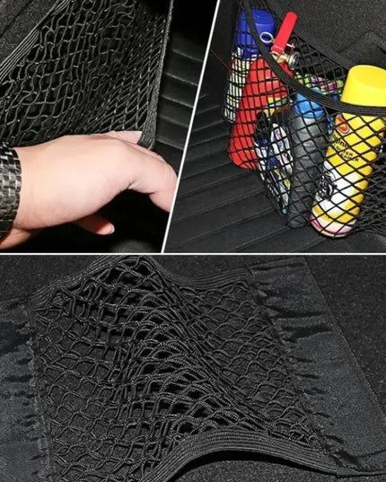 Universal Car Mesh Bag Storage Net Car Storage Bag Double Mesh Trunk Storage Net Car Built-in Storage Bag Car Trunk Storage Net