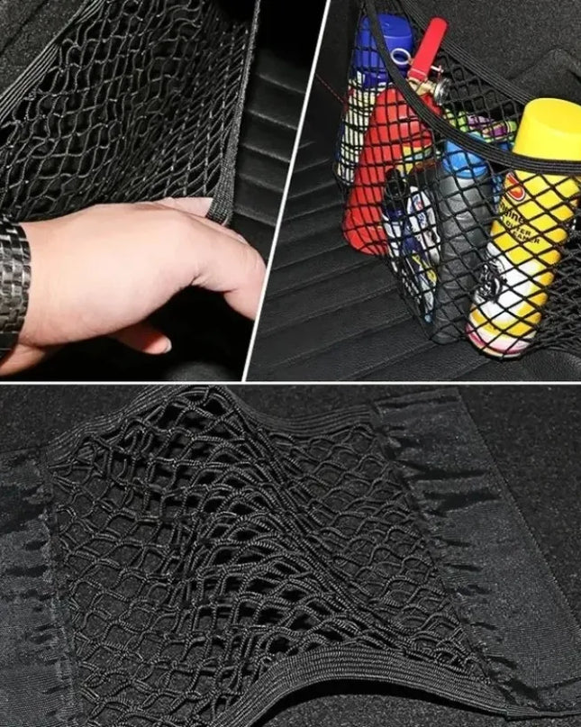 Universal Car Mesh Bag Storage Net Car Storage Bag Double Mesh Trunk Storage Net Car Built-in Storage Bag Car Trunk Storage Net