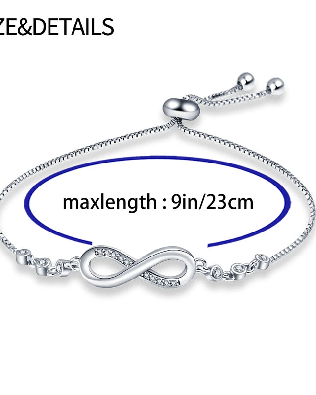 Bracelet Original 925 Silver Lucky Symbol Zircon Bracelet Luxury Jewelry For Woman Romantic Valentine's Day Jewelry Gifts