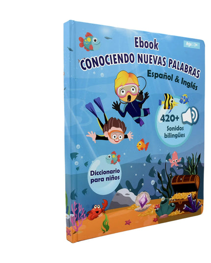 Montessori Spanish English Language Learning Machine Electronic Reading Books Toddler Baby Educational Toys Multifunction Ebook
